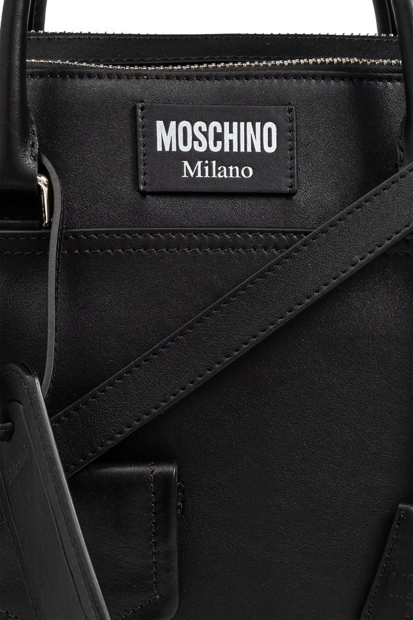 SchaferandweinerShops Japan - Black Leather Top Moschino - M-Wave Frame Bag